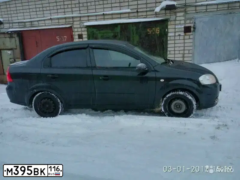 Фото автомобиля CHEVROLET AVEO, 2008 — госномер М395ВК116. Цвет: ЧЕРНЫЙ