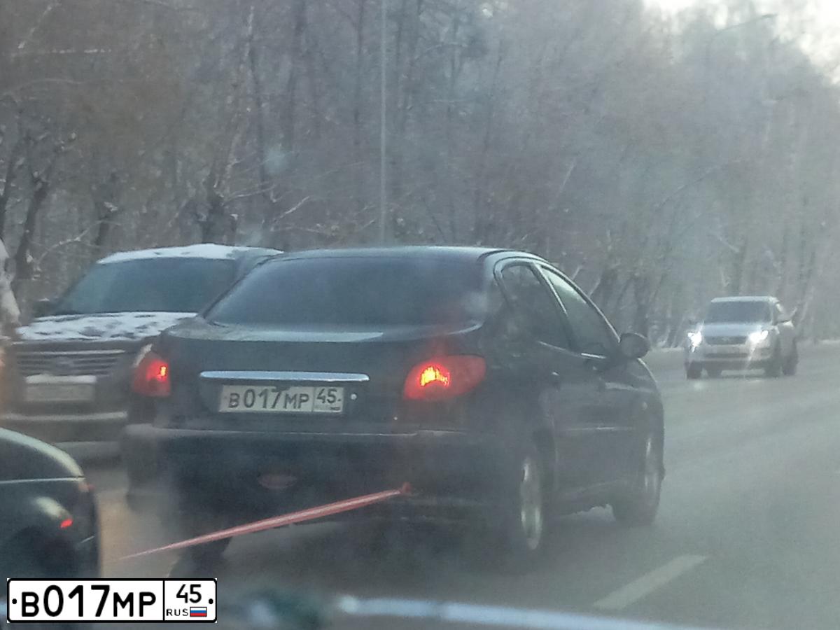 Фото автомобиля PEUGEOT 206, 2008 — госномер В017МР45. Цвет: ЧЕРНЫЙ