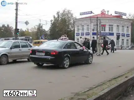 Фото автомобиля AUDI A6, 2003 — госномер К602НН43. Цвет: ЧЕРНЫЙ