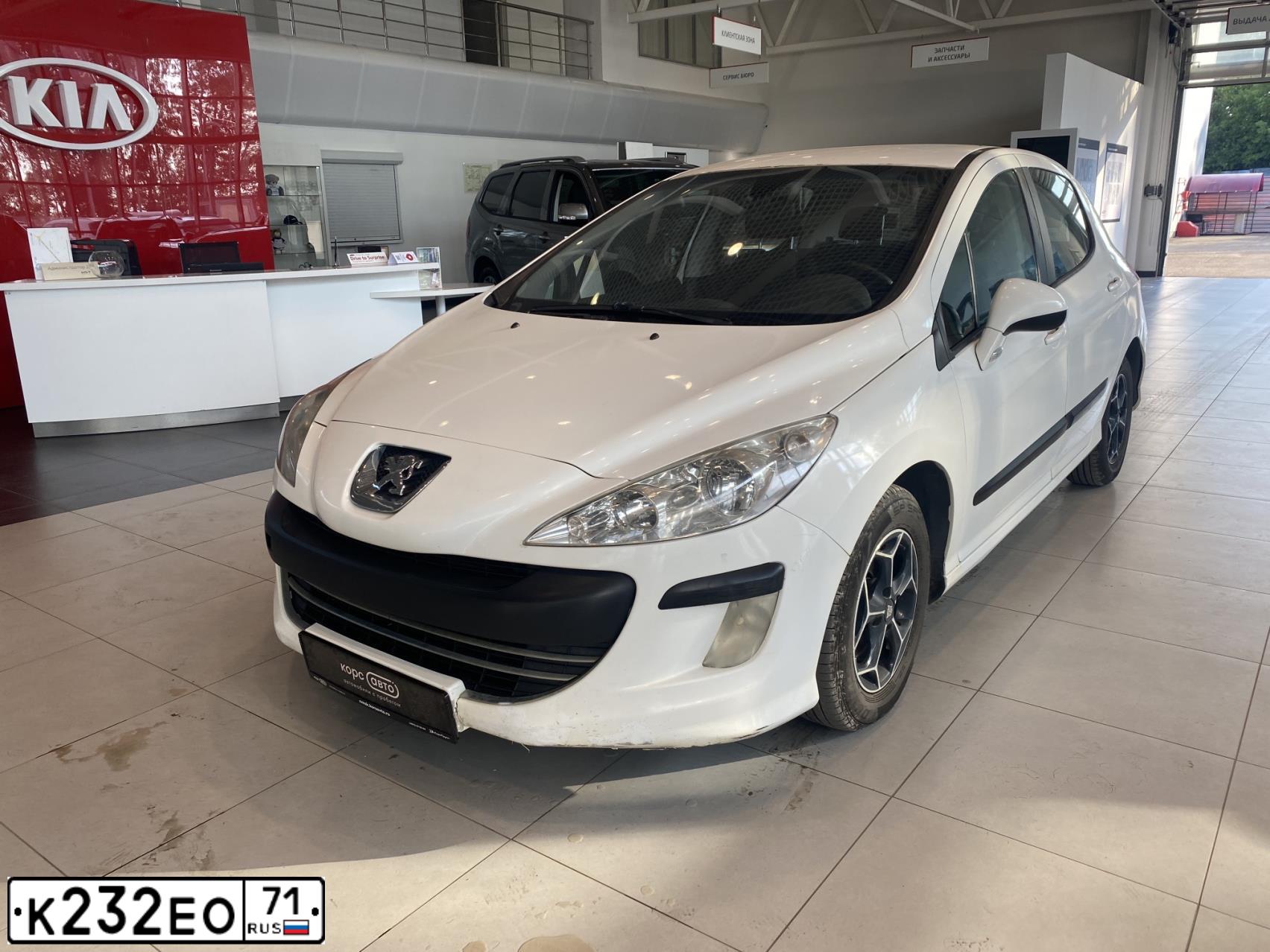 Фото автомобиля PEUGEOT 308, 2008 — госномер У361ВМ62. Цвет: Белый