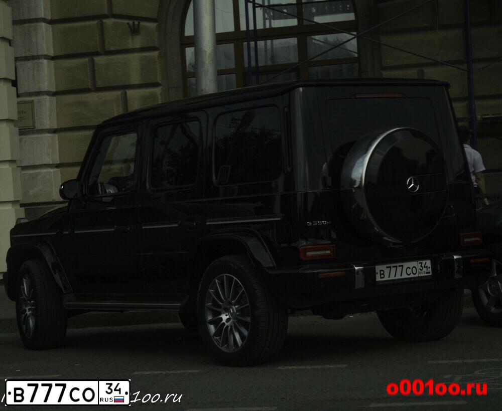 Фото автомобиля MERCEDES G-KLASSE, 2020 — госномер В777СО34. Цвет: ЧЕРНЫЙ