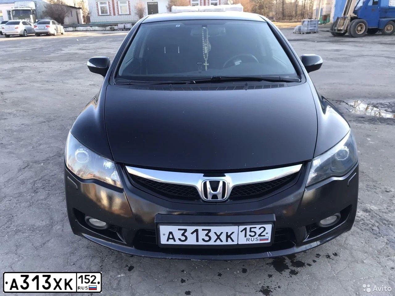 Фото автомобиля HONDA CIVIC, 2010 — госномер А313ХК152. Цвет: ЧЕРНЫЙ