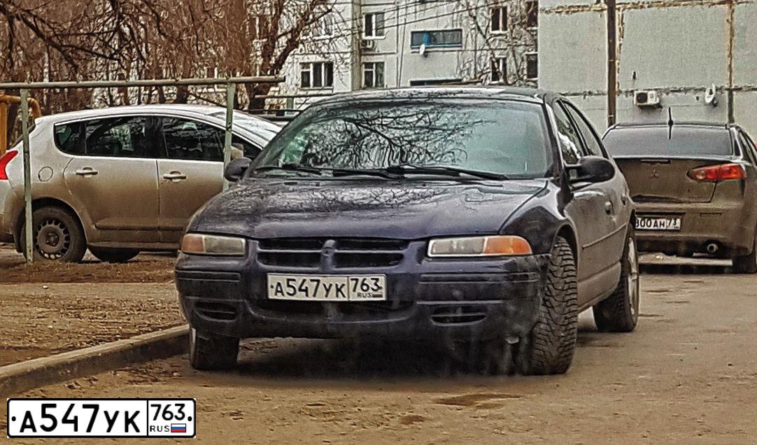 Фото автомобиля DODGE STRATUS, 2000 — госномер А547УК763. Цвет: синий