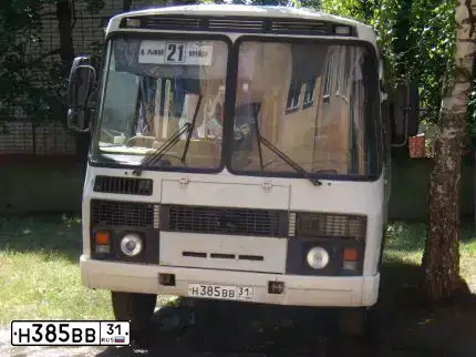 Фото автомобиля PAZ Z 3205, 2006 — госномер Н385ВВ31. Цвет: Бело-Синий
