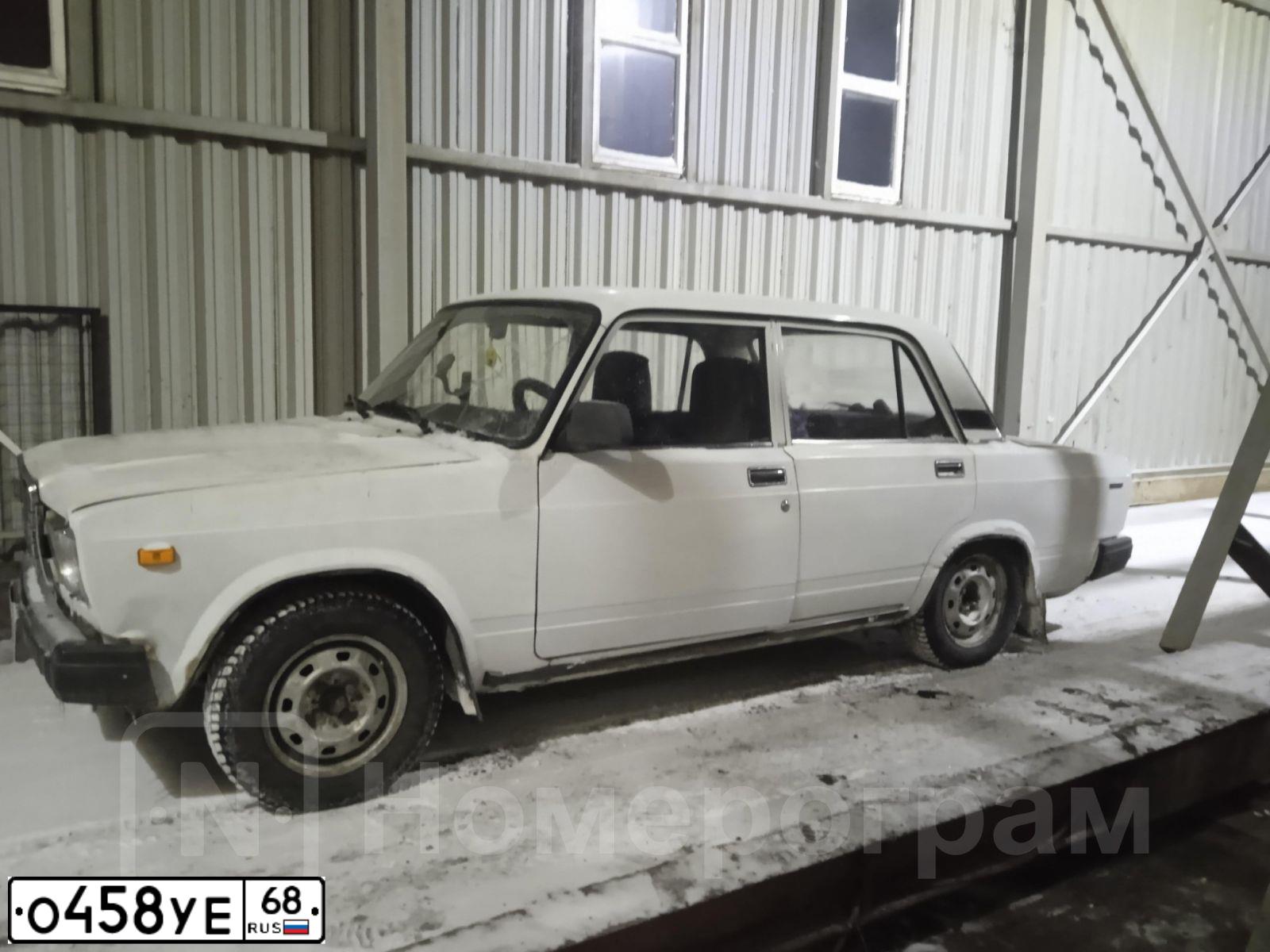 Фото автомобиля LADA 2107 LADA, 2005 — госномер О458УЕ68. Цвет: ЯРКО-БЕЛЫЙ