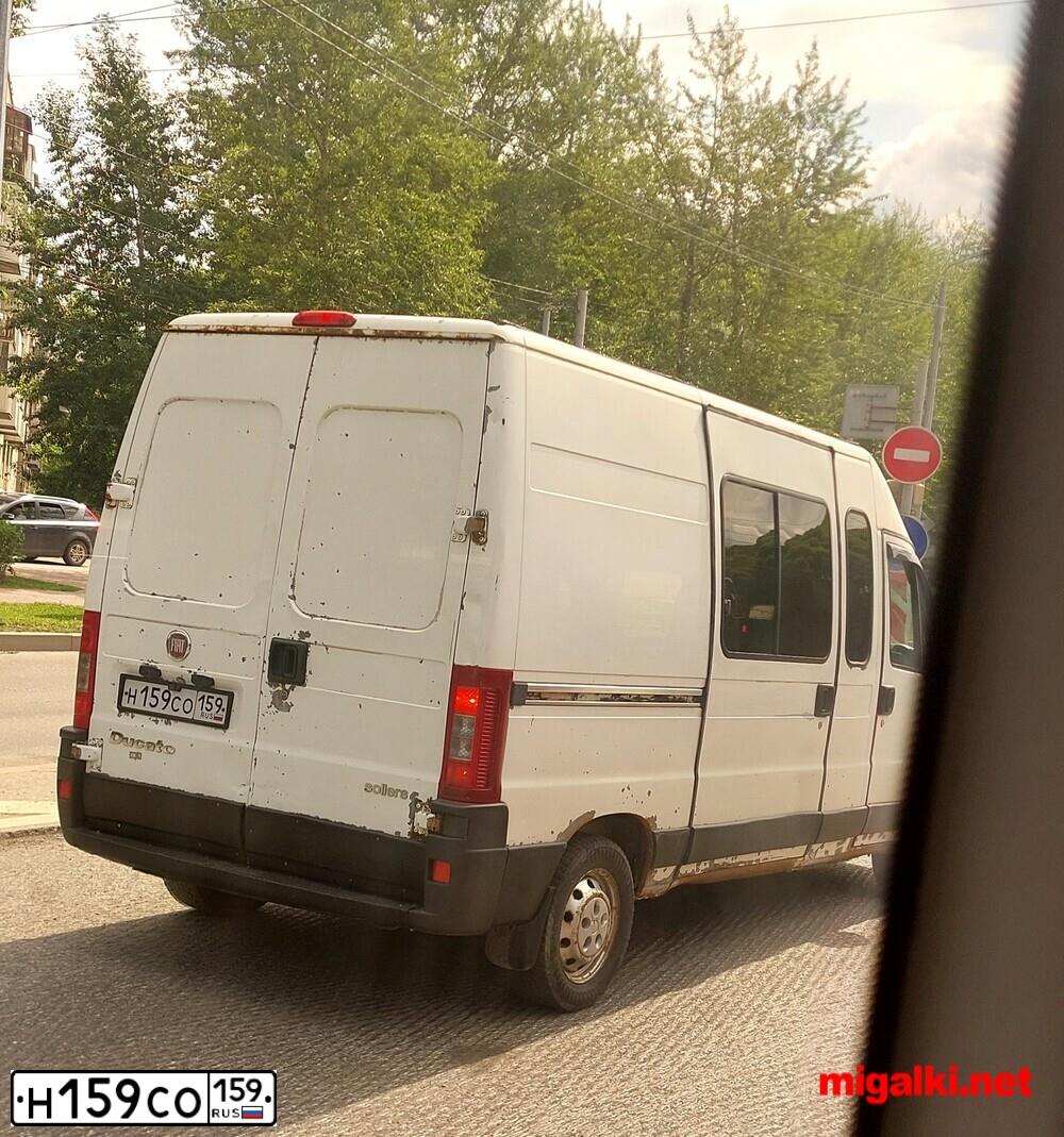 Фото автомобиля FIAT DUCATO, 2010 — госномер Н159СО159. Цвет: Белый