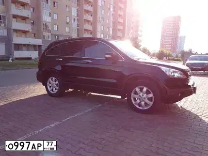 Фото автомобиля HONDA CR-V, 2007 — госномер Р109АУ199. Цвет: ЧЕРНЫЙ
