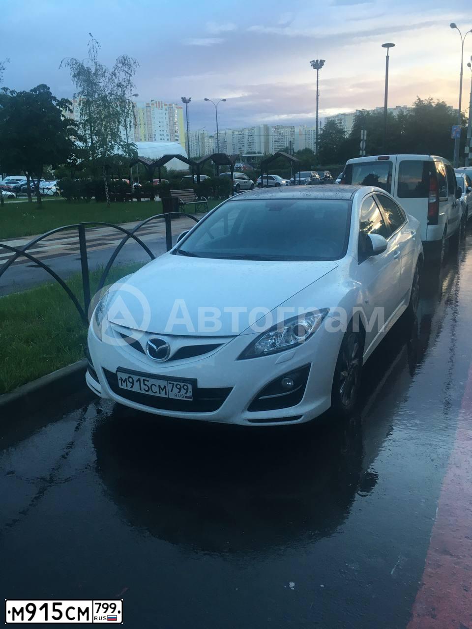 Фото автомобиля MAZDA 6, 2012 — госномер М915СМ799. Цвет: Белый