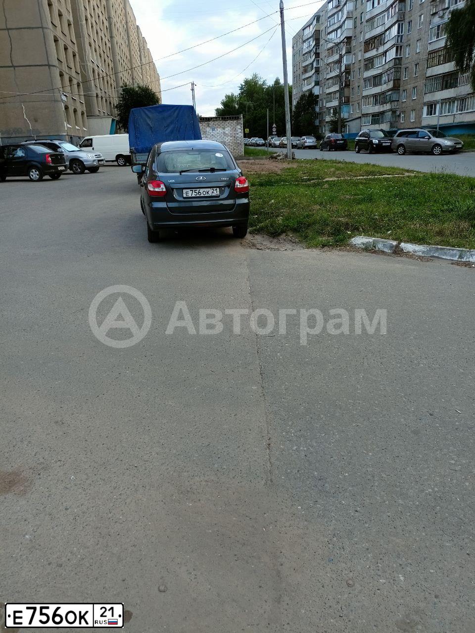 Фото автомобиля LADA 2191 GRANTA, 2015 — госномер Е756ОК21. Цвет: СЕРЕБРИСТО-ТЕМНО-СЕРЫЙ