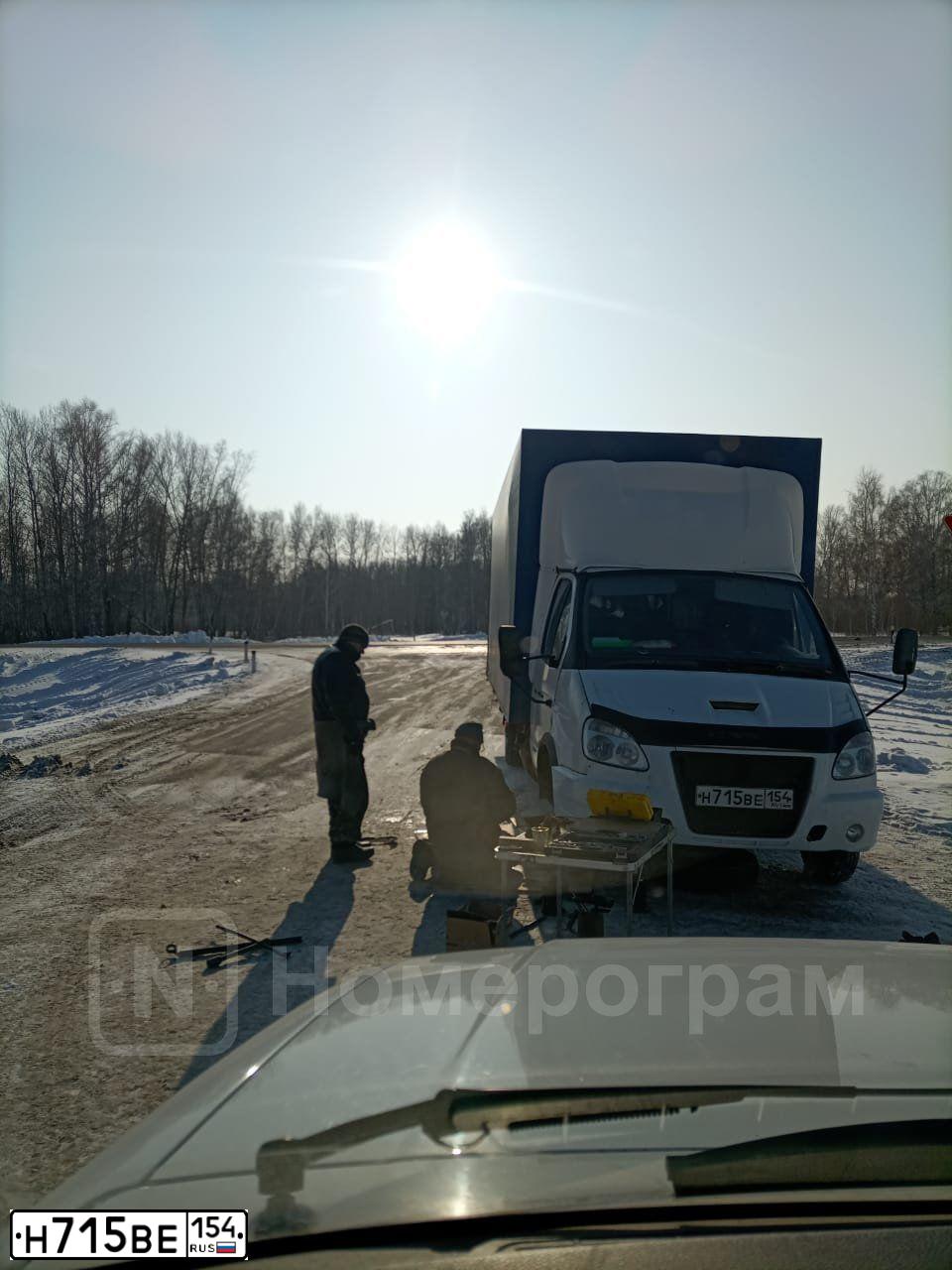 Фото автомобиля GAZ 3221 EL, 2010 — госномер Н715ВЕ154. Цвет: Белый