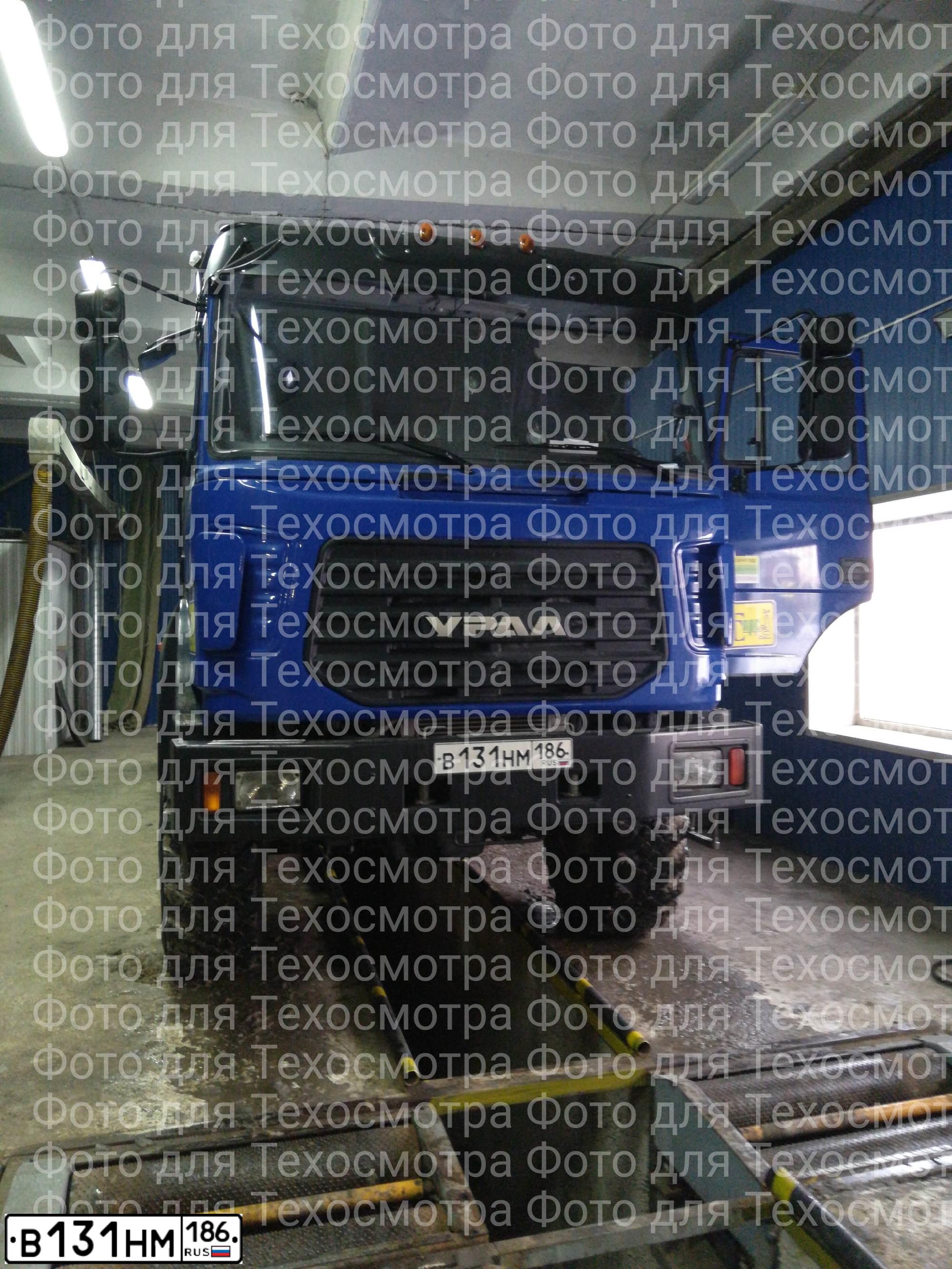 Фото автомобиля URAL 4320 /6X6/, 2020 — госномер В131МН186. Цвет: ГОЛУБОЙ