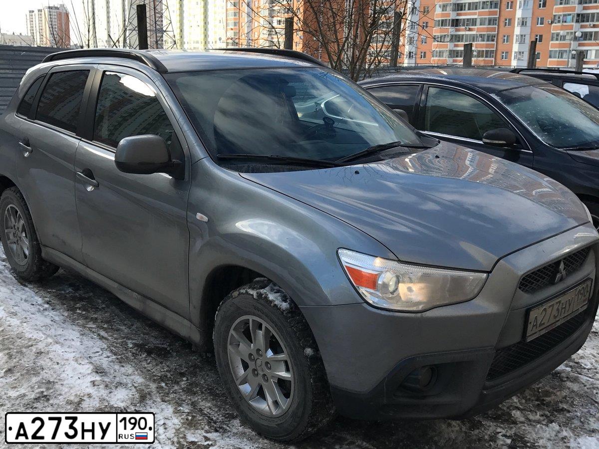 Фото автомобиля MITSUBISHI ASX, 2010 — госномер К048АН82. Цвет: Серый