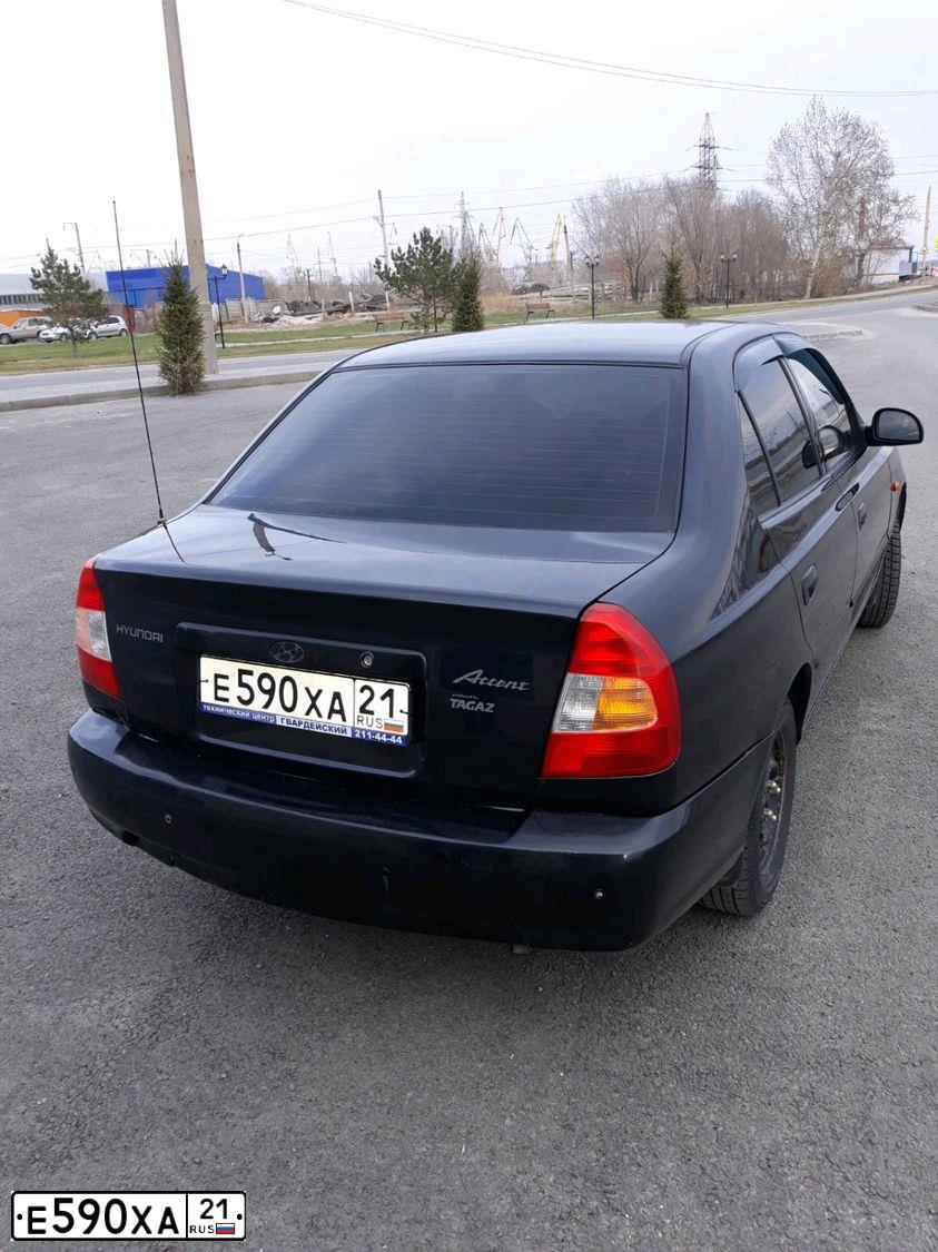 Фото автомобиля TAGAZ ACCENT, 2008 — госномер М682КО21. Цвет: ЧЕРНЫЙ