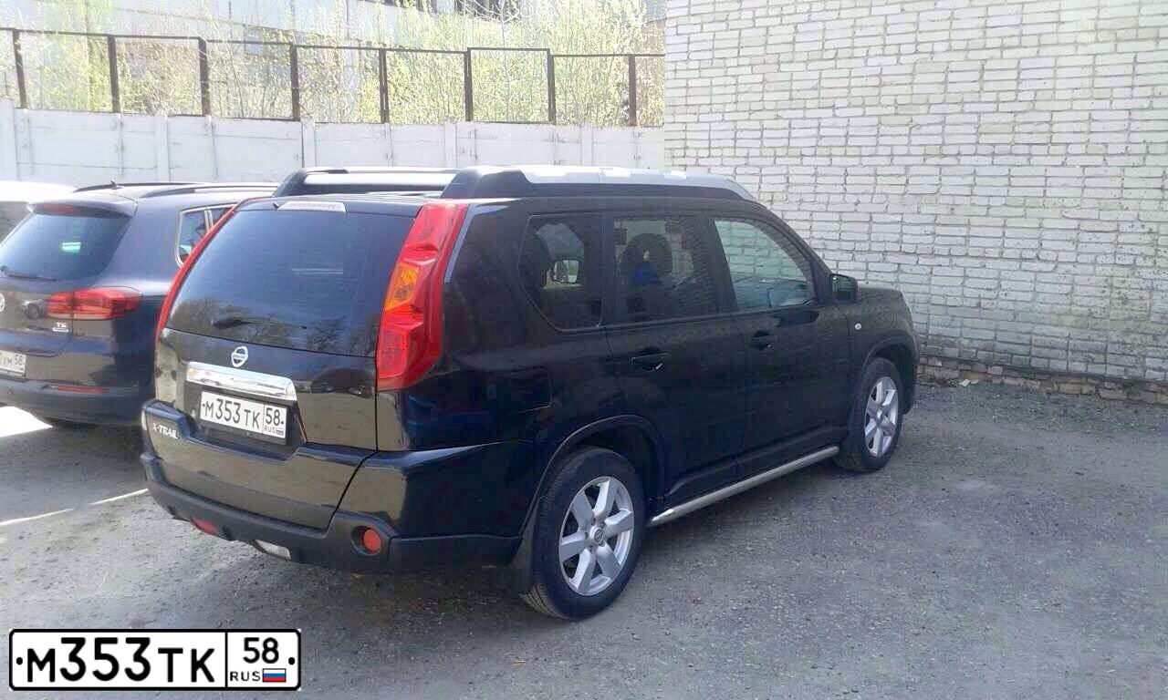 Фото автомобиля NISSAN X-TRAIL, 2008 — госномер М353ТК58. Цвет: ЧЕРНЫЙ