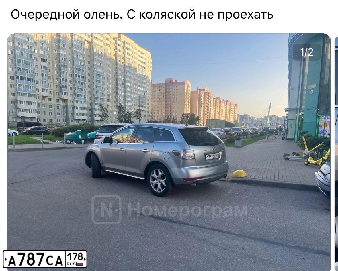 Фото автомобиля MAZDA CX-7, 2010 — госномер А787СА178. Цвет: СЕРЕБРИСТЫЙ