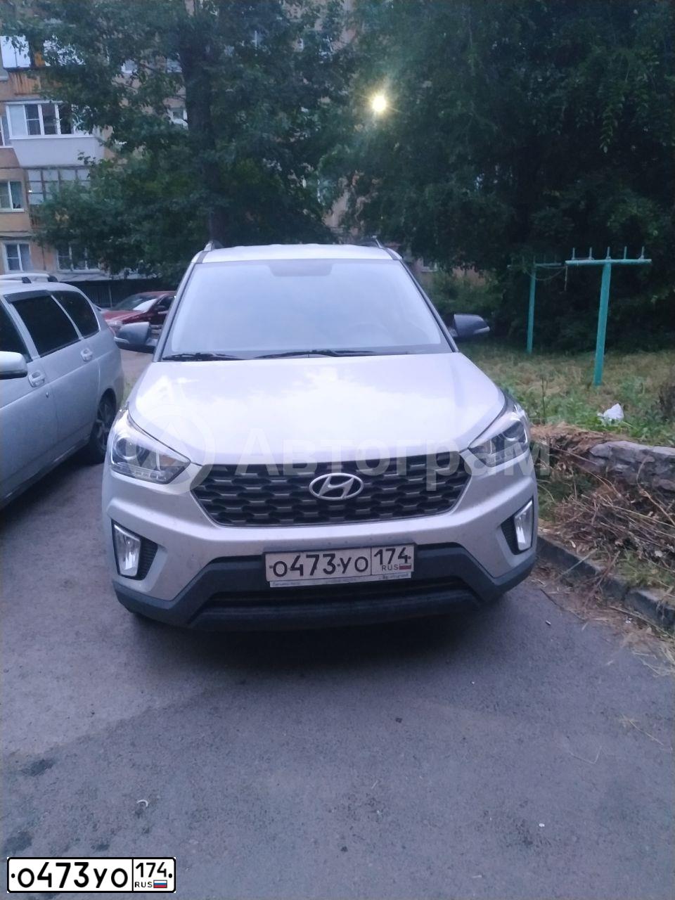 Фото автомобиля HYUNDAI CRETA, 2020 — госномер О473УО174. Цвет: СЕРЕБРИСТЫЙ