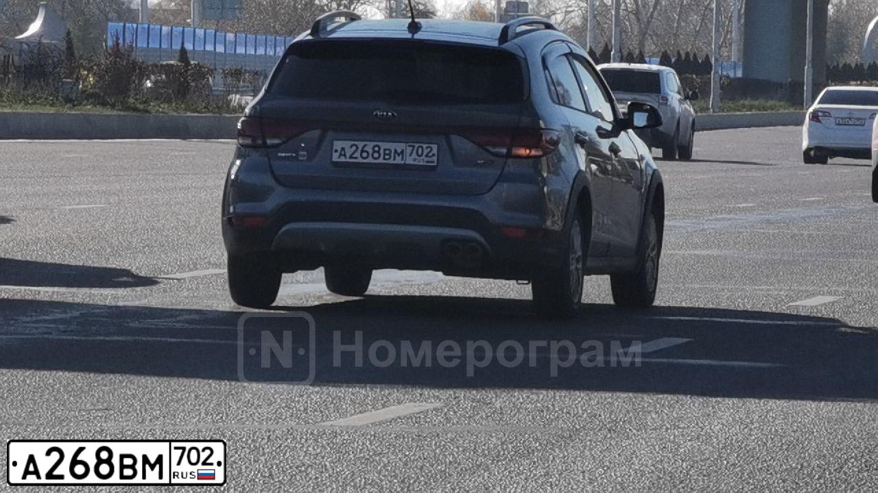 Фото автомобиля KIA RIO, 2019 — госномер А268ВМ702. Цвет: Серый