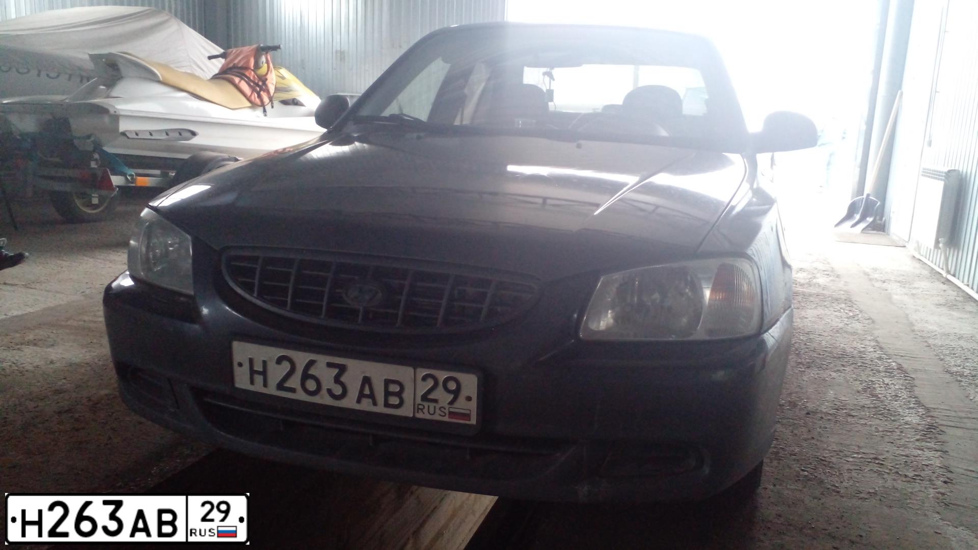 Фото автомобиля TAGAZ Z ACCENT, 2008 — госномер Н263АВ29. Цвет: ЧЕРНЫЙ