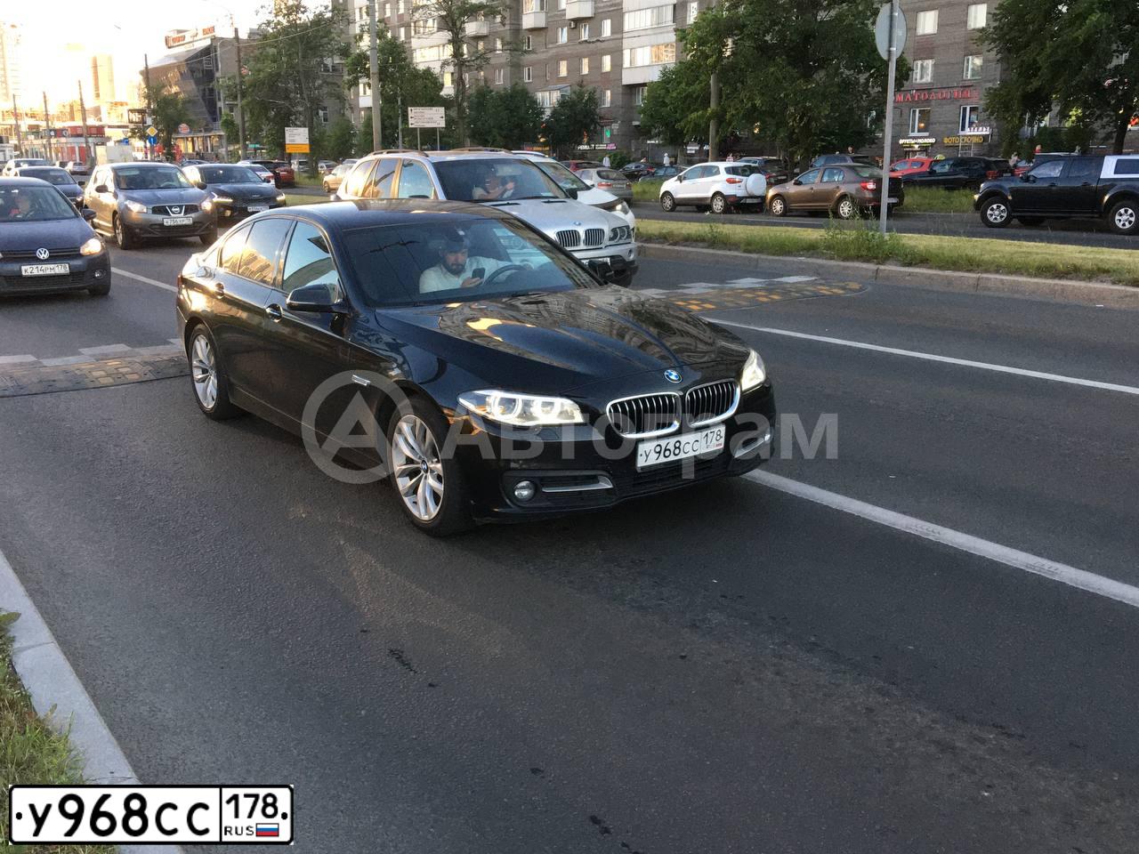 Фото автомобиля BMW SERIE 5, 2016 — госномер У968СС178. Цвет: ЧЕРНЫЙ