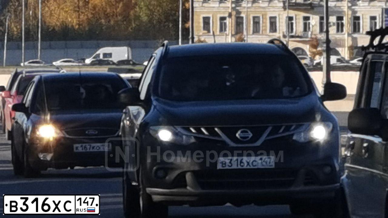 Фото автомобиля NISSAN MURANO, 2011 — госномер В316ХС147. Цвет: ЧЕРНЫЙ