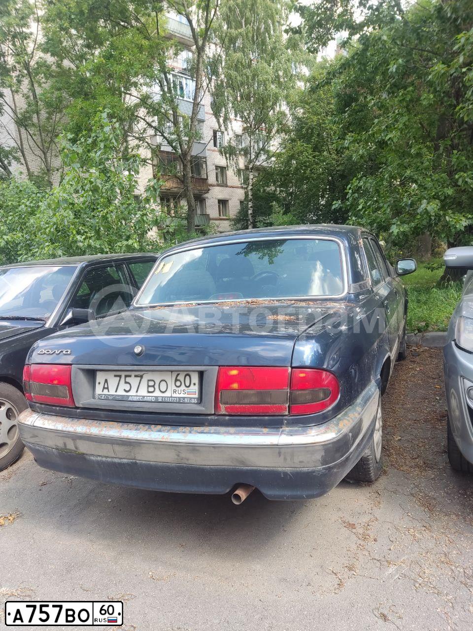 Фото автомобиля GAZ 3110 WOLGA, 2005 — госномер А757ВО60. Цвет: НАУТИЛУС