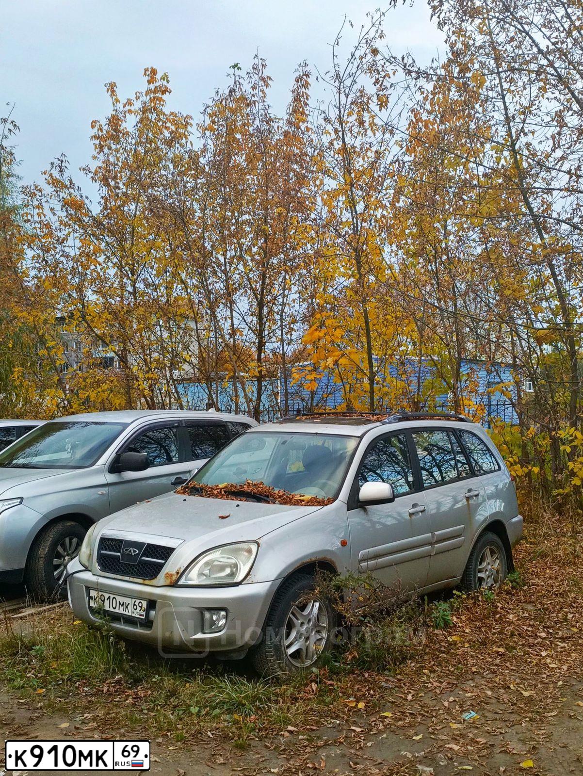 Фото автомобиля CHERY TIGGO, 2007 — госномер К910МК69. Цвет: СЕРЕБРИСТЫЙ