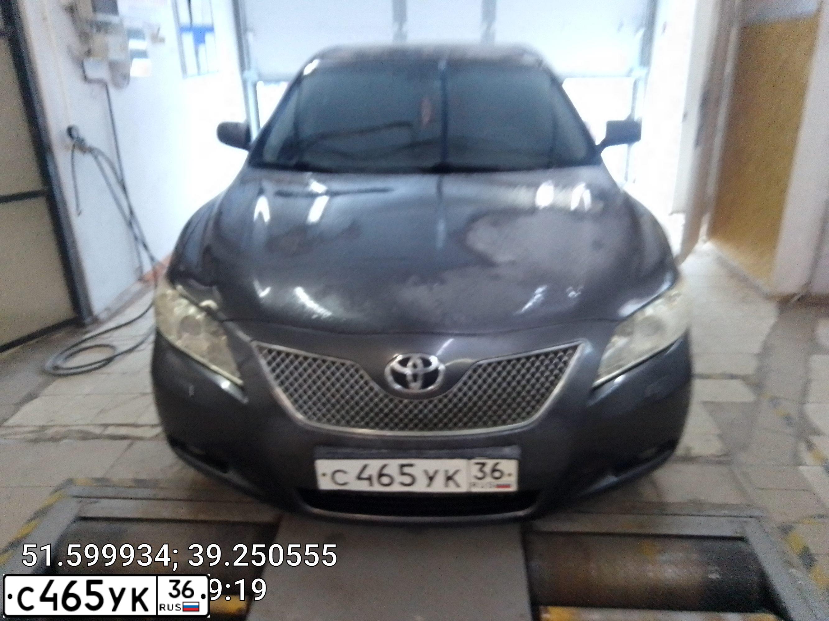 Фото автомобиля TOYOTA CAMRY, 2007 — госномер С465УК36. Цвет: СЕРЫЙ