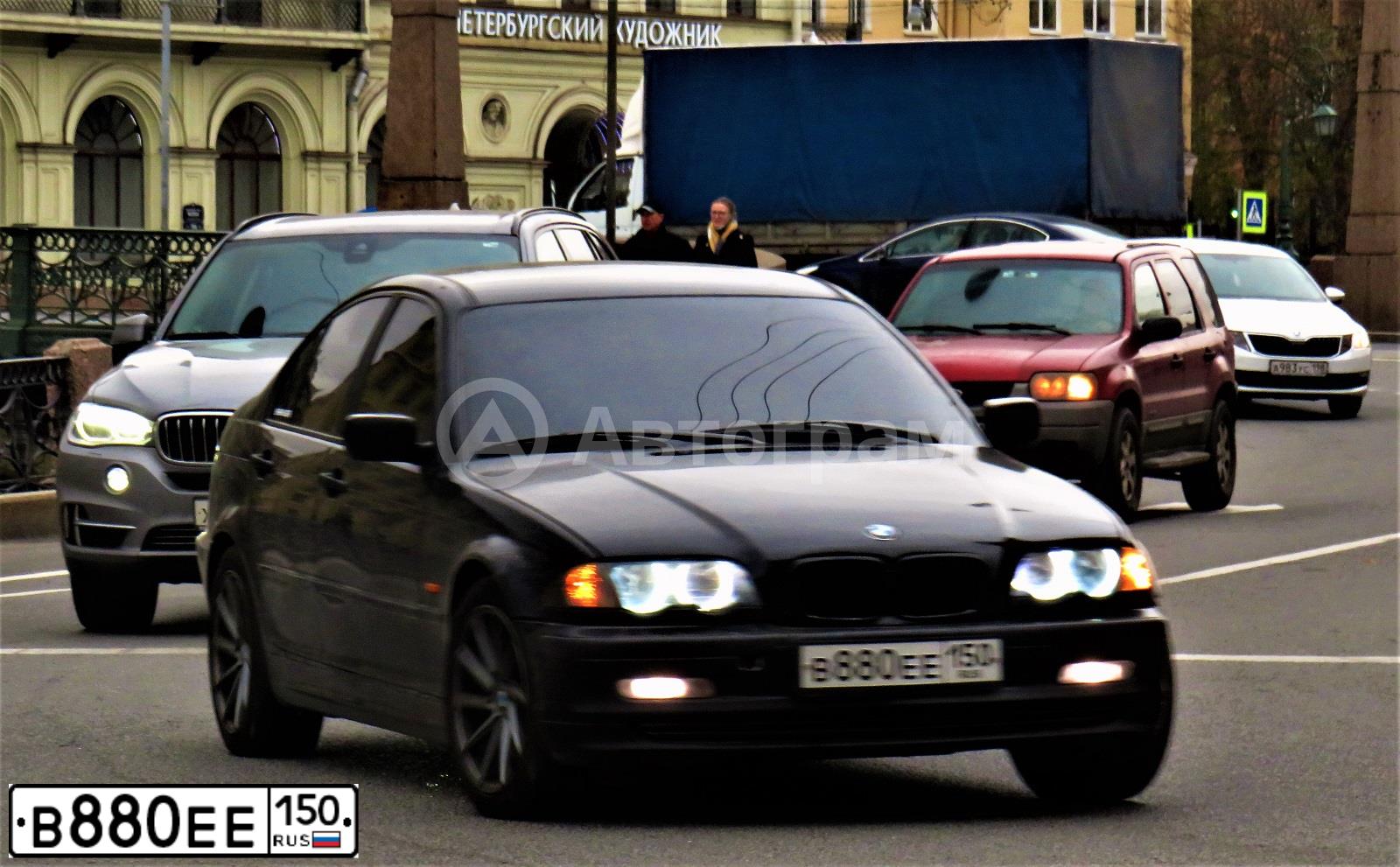 Фото автомобиля BMW SERIE 3, 1999 — госномер А085РР147. Цвет: ЧЕРНЫЙ