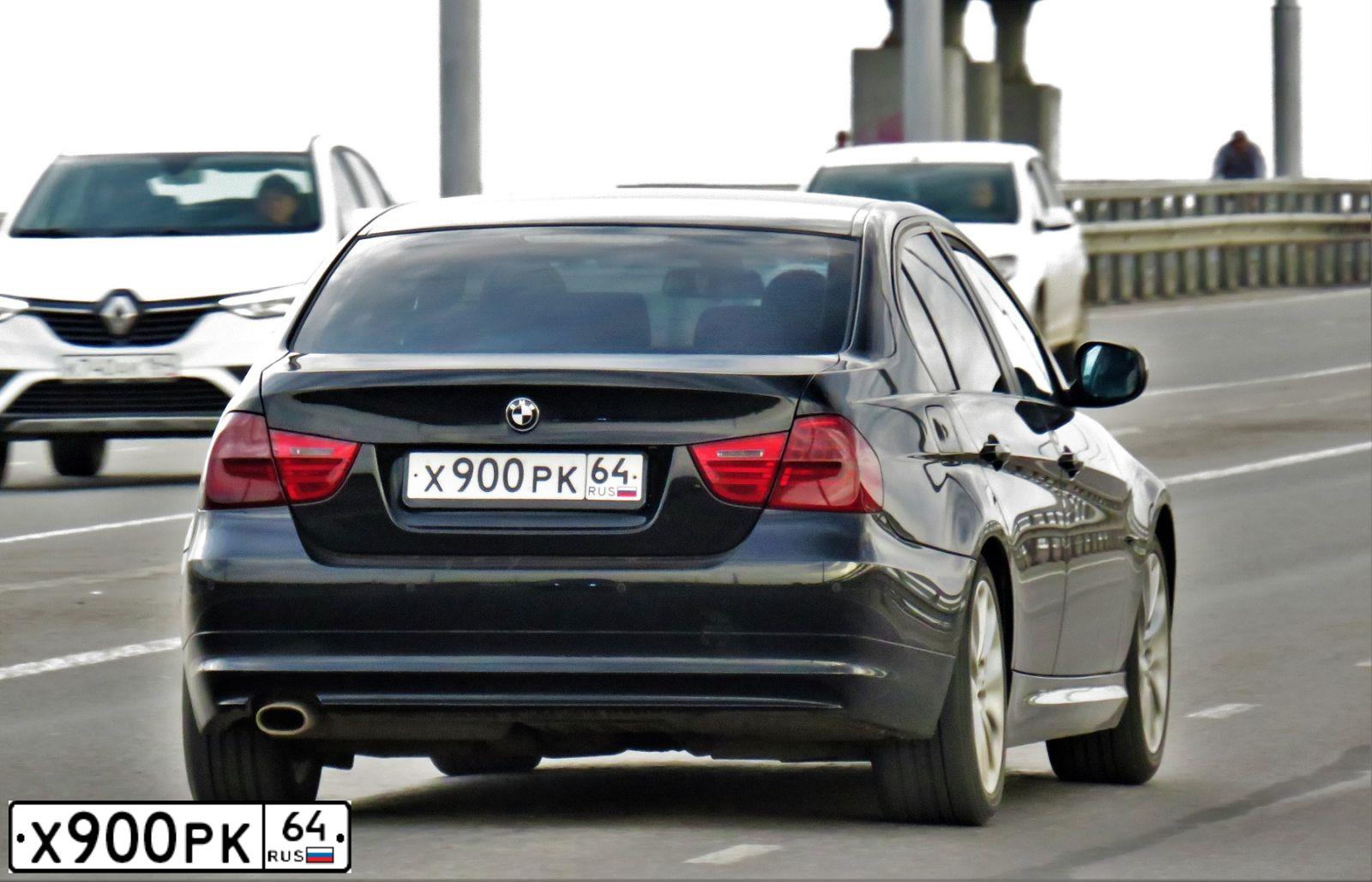 Фото автомобиля BMW SERIE 3, 2012 — госномер Е606ЕЕ164. Цвет: ЧЕРНЫЙ