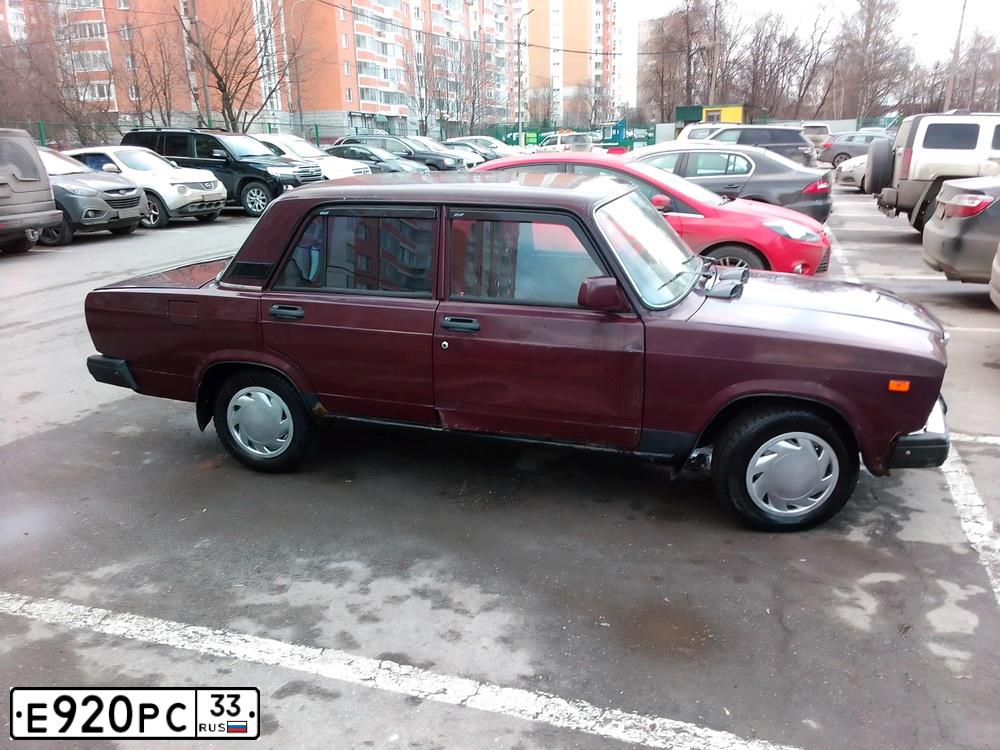 Фото автомобиля LADA 2107, 2006 — госномер Е920РС33. Цвет: ТЕМНО-ВИШНЕВЫЙ