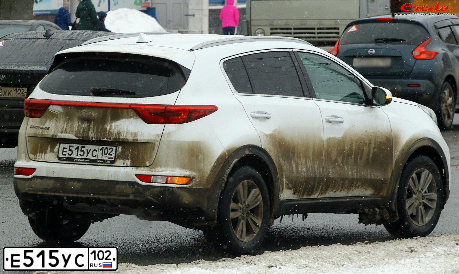 Фото автомобиля KIA SPORTAGE, 2017 — госномер Е515УС102. Цвет: БЕЛЫЙ