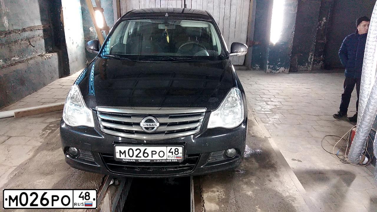 Фото автомобиля NISSAN ALMERA /AVTOVAZ/, 2014 — госномер М026РО48. Цвет: ЧЕРНЫЙ