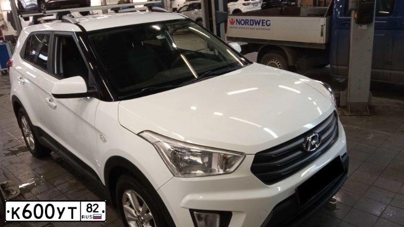 Фото автомобиля HYUNDAI CRETA, 2016 — госномер К600УТ82. Цвет: БЕЛЫЙ