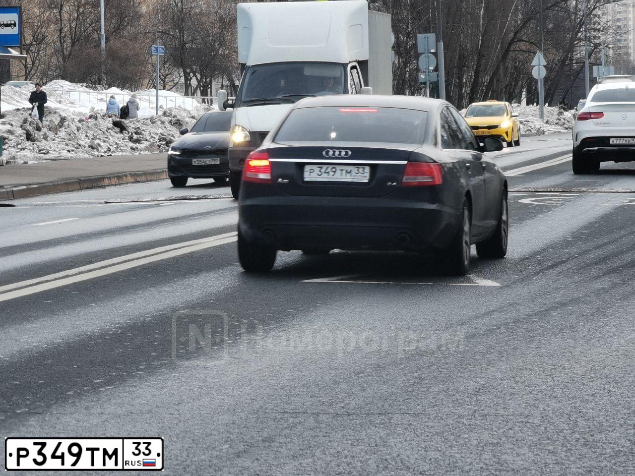Фото автомобиля AUDI A6, 2007 — госномер Р349ТМ33. Цвет: ЧЕРНЫЙ