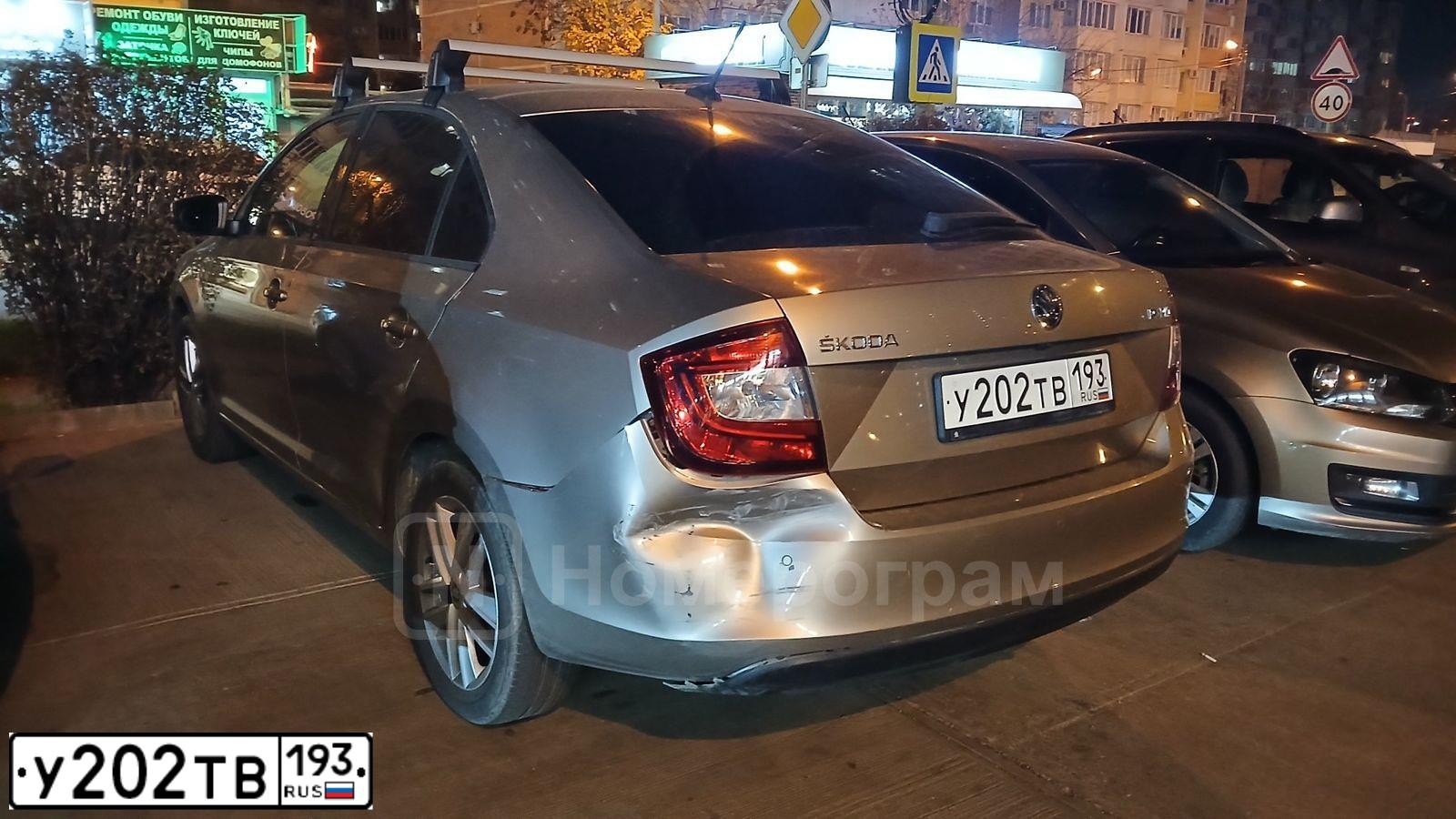 Фото автомобиля SKODA RAPID, 2019 — госномер У202ТВ193. Цвет: Коричневый