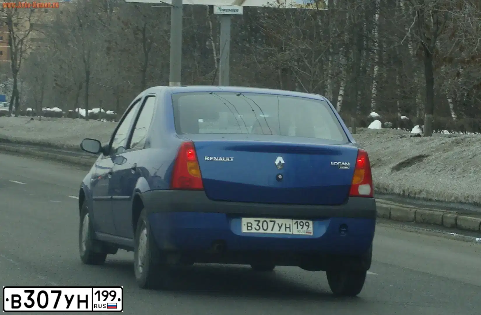 Фото автомобиля RENAULT RЕNАULТ LОGАN SR, 2006 — госномер В307УН199. Цвет: СИНИЙ МЕТАЛЛИК