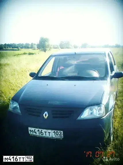 Фото автомобиля RENAULT LOGAN, 2008 — госномер М416ТТ102. Цвет: ТЕМНО-СЕРЫЙ