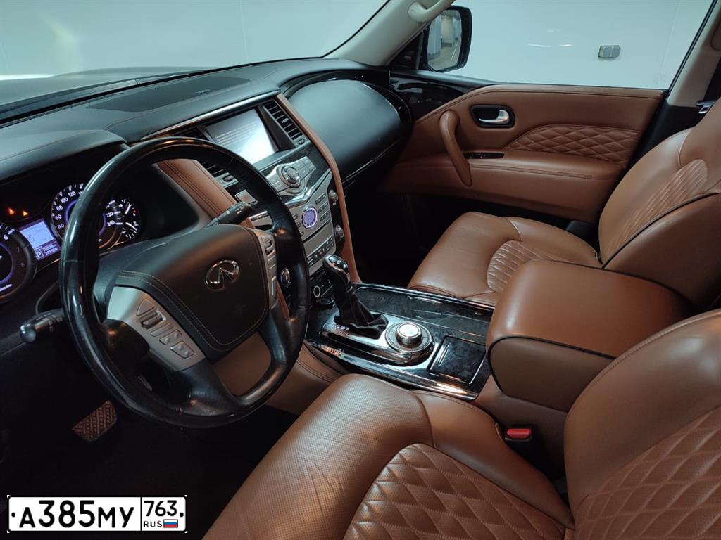 Фото автомобиля INFINITI QX80 /QX56/, 2018 — госномер А385МУ763. Цвет: ЧЕРНЫЙ