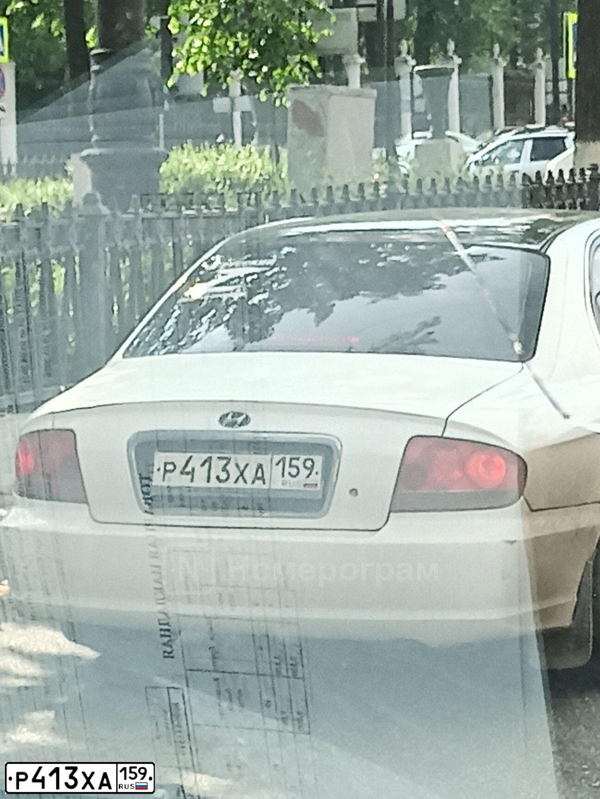 Фото автомобиля TAGAZ SONATA, 2007 — госномер Р413ХА159. Цвет: БЕЛО-ЧЕРНЫЙ