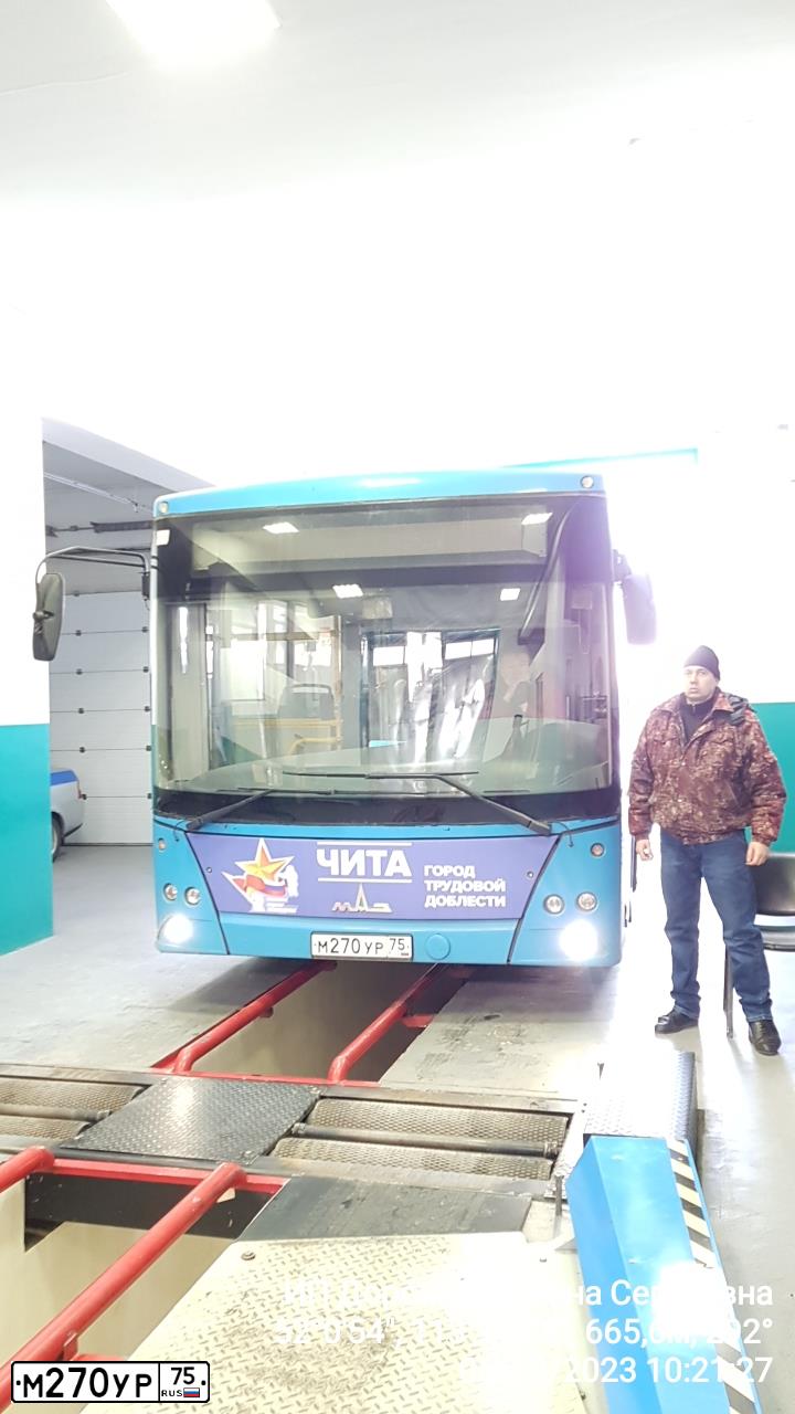 Фото автомобиля MAZ 206 - 226, 2020 — госномер М270УР75. Цвет: Серо-голубой