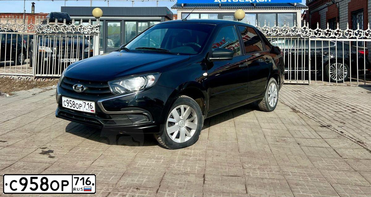 Фото автомобиля LADA 2190 GRANTA, 2020 — госномер С958ОР716. Цвет: ЧЕРНЫЙ