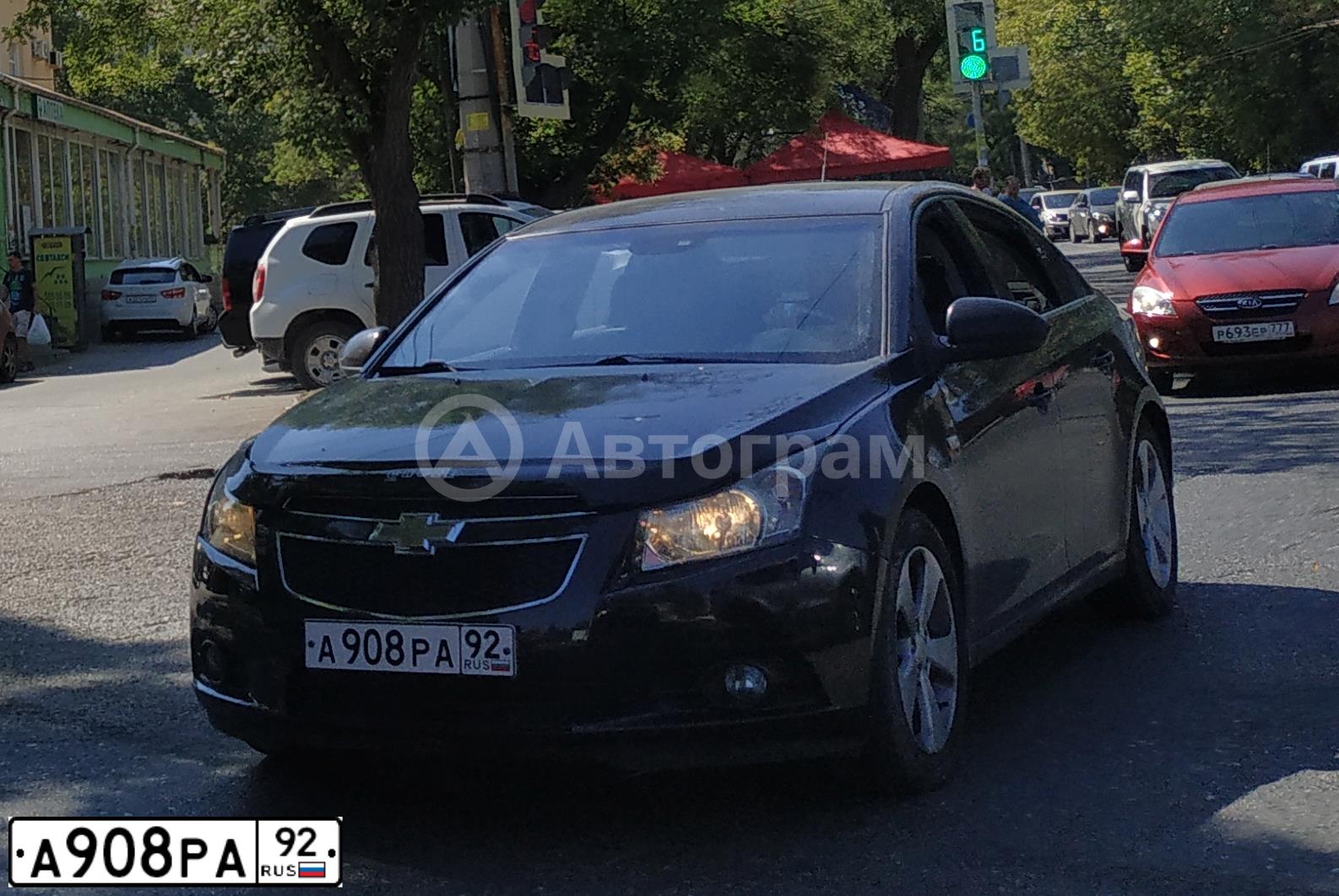 Фото автомобиля CHEVROLET CRUZE, 2010 — госномер В568АУ92. Цвет: ЧЕРНЫЙ