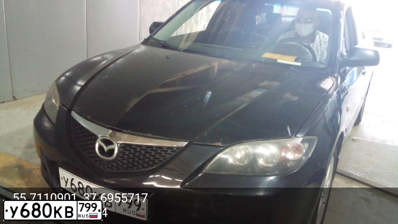 Фото автомобиля MAZDA 3, 2004 — госномер У680КК799. Цвет: ЧЕРНЫЙ