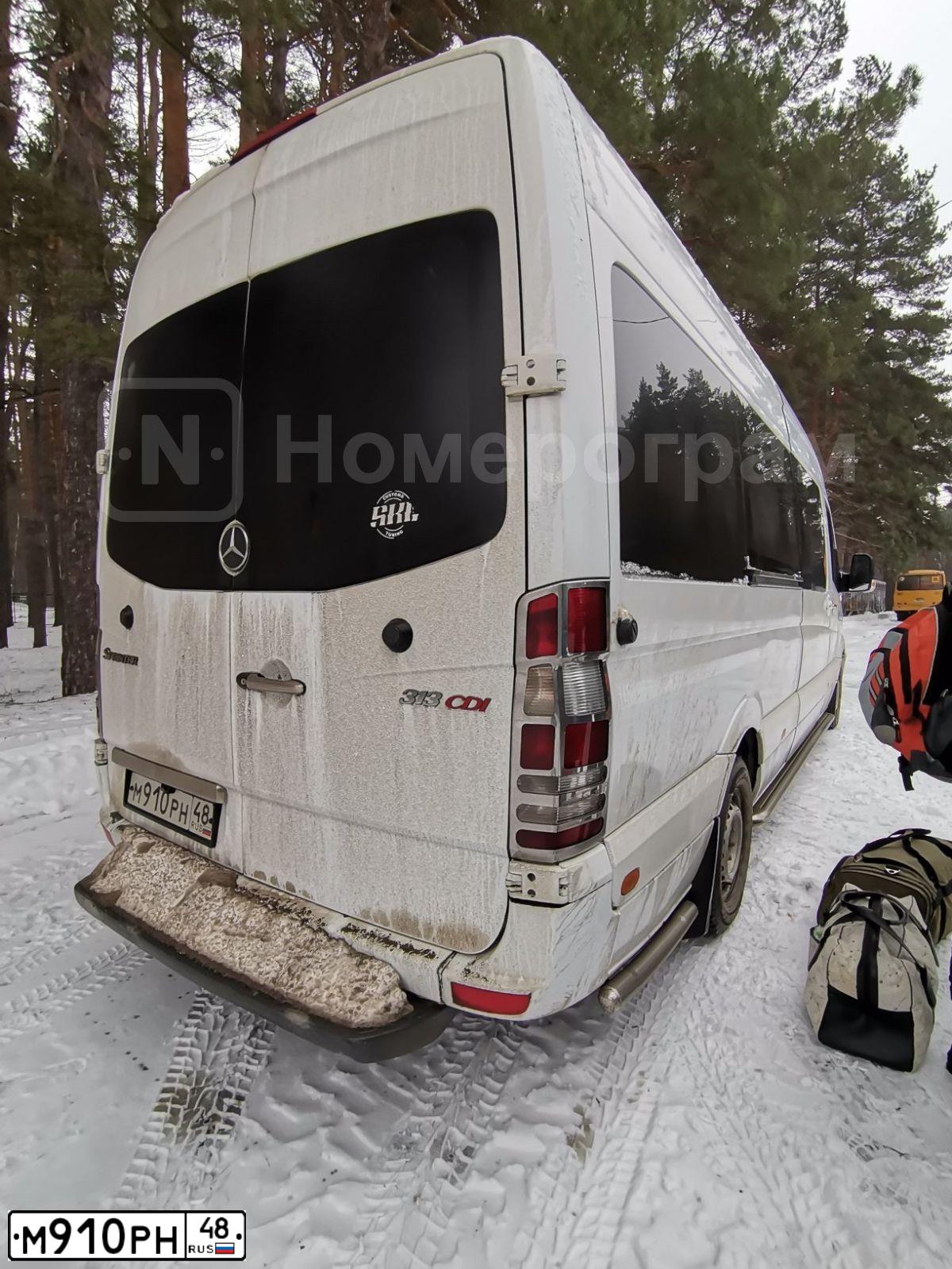 Фото автомобиля MERCEDES SPRINTER, 2010 — госномер М910РН48. Цвет: Белый