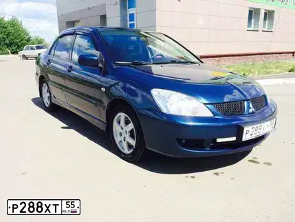 Фото автомобиля MITSUBISHI LANCER, 2005 — госномер Р288ХТ55. Цвет: СИНИЙ