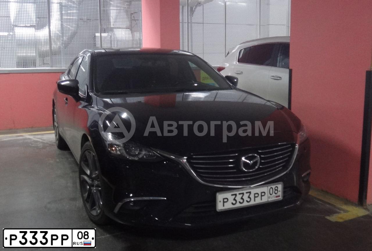 Фото автомобиля MAZDA 6, 2006 — госномер Р333РР08. Цвет: ЧЕРНЫЙ