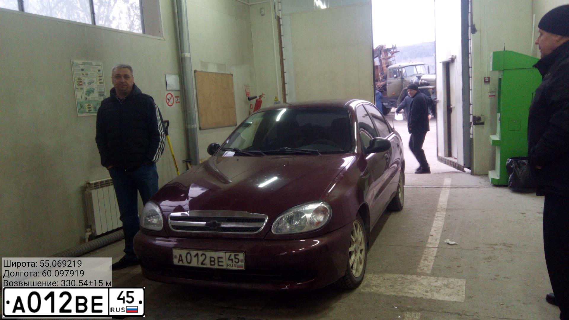 Фото автомобиля ZAZ LANOS, 2007 — госномер А012ВЕ45. Цвет: ТЕМНО-КРАСНЫЙ