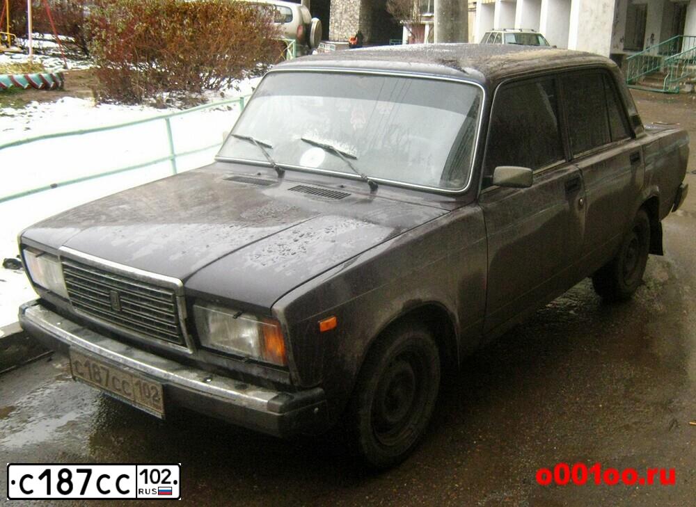 Фото автомобиля LADA 2107, 2009 — госномер С187СС102. Цвет: ТЕМНО-КОРИЧНЕВЫЙ