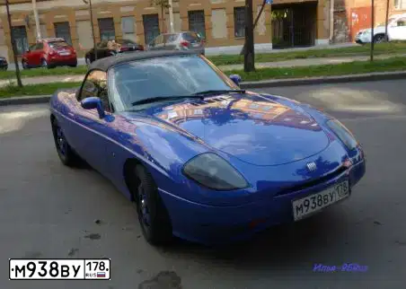 Фото автомобиля FIAT BARCHETTA, 2000 — госномер М938ВУ178. Цвет: ТЕМНО-СИНИЙ