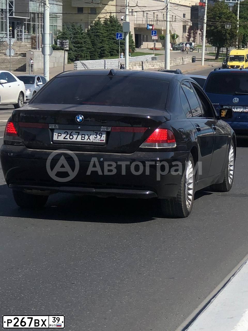 Фото автомобиля BMW SERIE 7, 2001 — госномер Р267ВХ39. Цвет: ЧЕРНЫЙ